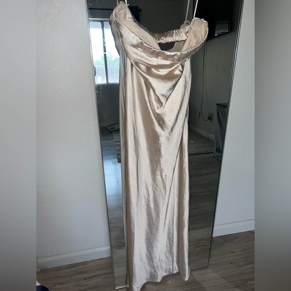 Elegant Cream Satin Gown